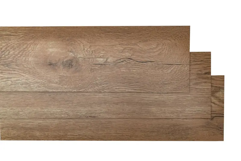 Wood-look vinyl plank flooring samples